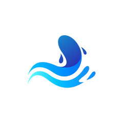 Obraz premium fish with splash water logo design