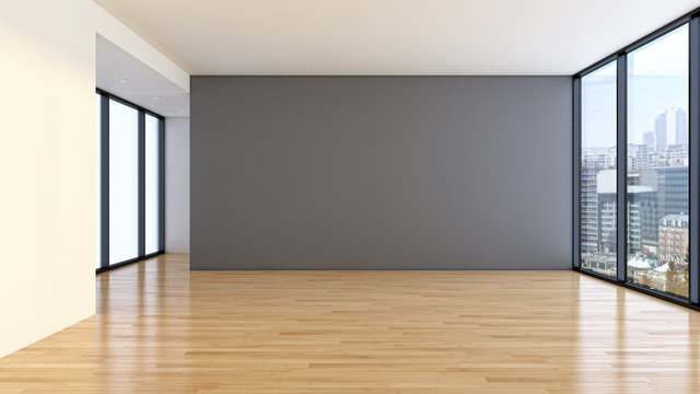large luxury modern bright interiors empty room illustration 3D rendering computer generated image