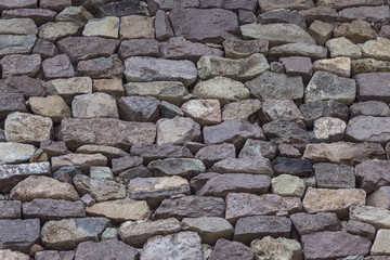 Gray stone wall.