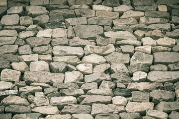Gray wall of stone.