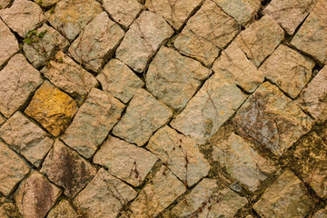 Rock masonry, natural texture.