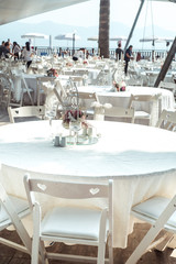 decorated for wedding elegant dinner table outdoors