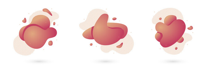 Set of abstract liquid vector shapes with geometric elements.