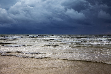 Dark clouds over Baltic sea.