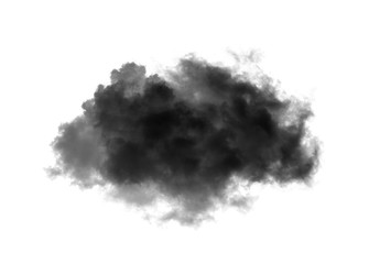 Black clouds or smoke on a white background