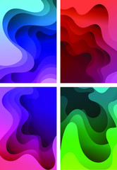 Vector illustration of abstract shapes in layers, gradient. Vector background