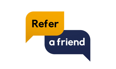 Reffer a friend banner vector design. Refferal system.