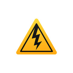 Danger voltage electicity power sign. Lightning icon.