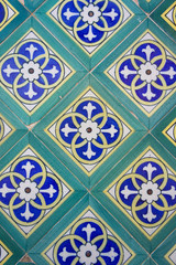 Pared de mosaicos antiguos