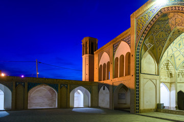 Agha Bozorg mosque in Kashan,Iran, night view