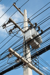 Electric pole and cable.