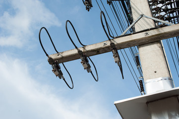 Electric pole and cable.