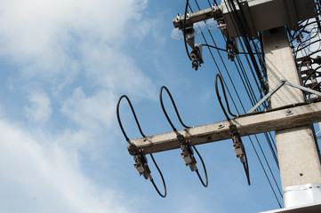 Electric pole and cable.