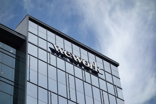 RALEIGH,NC/USA - 09-04-2019: wework offices, which offers shared coworking space for individuals and small companies