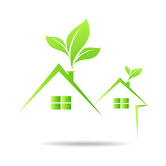 Eco House Real Estate icon. Vector design