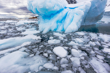 Dangerous pack Ice surround iceberg in Antarctica © Jo