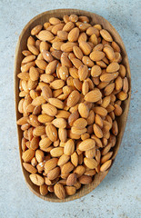 almond nuts on granite background