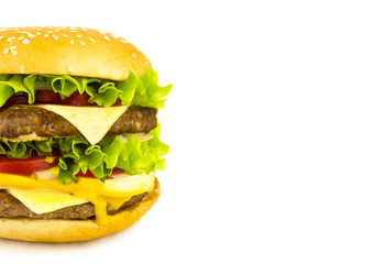 hamburger isolated on white background