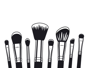 set of applicators make up brushes accessories