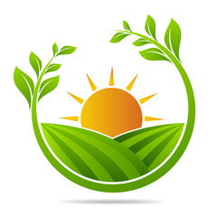 Farm fresh of vector emblems and stickers . Farming and agriculture, organic food, locally grown design elements for product packaging