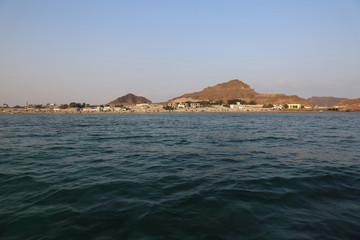 A view from inside the coast of Al-Boraiqa in Aden / Yemen .