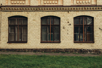 Residential houses on city streets. Real estate property concept.