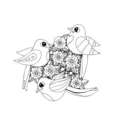 Cartoon bird for coloring book or pages