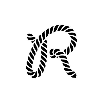 Letter Initial R Rope Icon Logo Design.