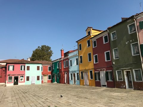 street in burano island, venice