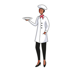 female chef worker avatar character