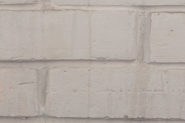 brick wall of white painted bricks close-up