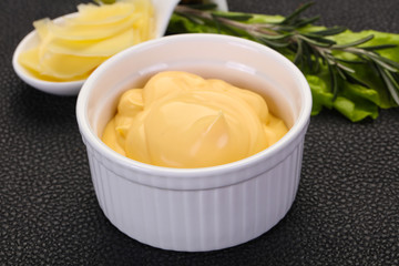 Cheese sauce in the bowl