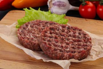 Raw burger cutlet