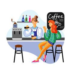 Coffee break, lunch flat vector illustration isolated on white background