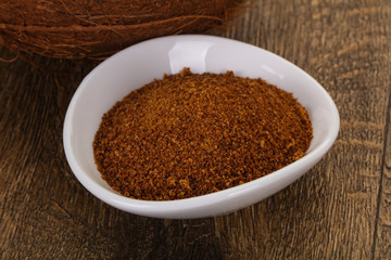 Coconut brown sugar in the bowl