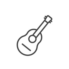 Guitar icon, music symbol design logo element minimal isolated. Modern outline on white background