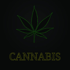 Marijuana cannabis black background vector