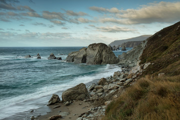 Fototapeta na wymiar Loiba cliffs in Ortigueira, Galicia, Spain
