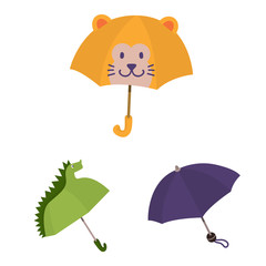 Vector illustration of umbrella and rain logo. Collection of umbrella and weather stock vector illustration.