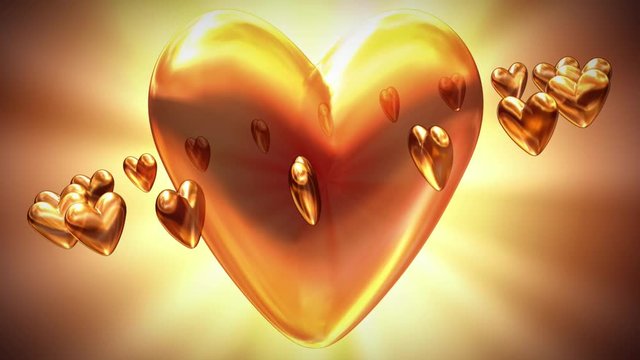 Spinning golden hearts