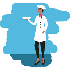 female chef worker avatar character
