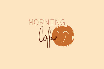 Morning coffee. Hand drawn and calligraphic design elements. Vector