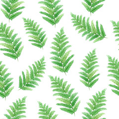 Watercolor seamless pattern with beautiful tropical exotic leaves. Best for background, wallpaper, textile, prints, clothes, design. Hand painted illustration