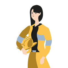 female firefighter worker avatar character