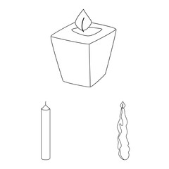 Isolated object of source and ceremony symbol. Set of source and fire stock vector illustration.