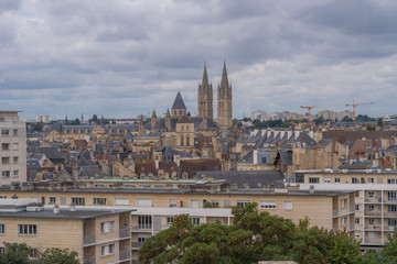 Fototapeta na wymiar Caen, France - 08 14 2019: Castle of Caen. The Abbaye aux Hommes