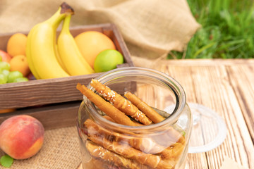 Sweet pureed fruit pastille. Natural sweets from dried berries and fruits.
