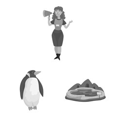 Isolated object of zoo and park sign. Set of zoo and animal stock symbol for web.