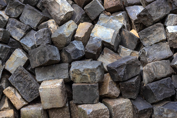 A pile of paving stones (cobblestone) to throw during revolutionary actions, or to build a road.