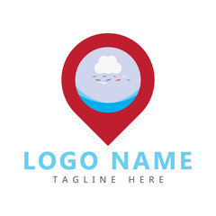 Location pin Travel logo design